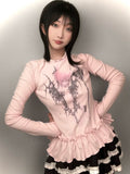 WEBBAR Lace Edge Casual Long Sleeve