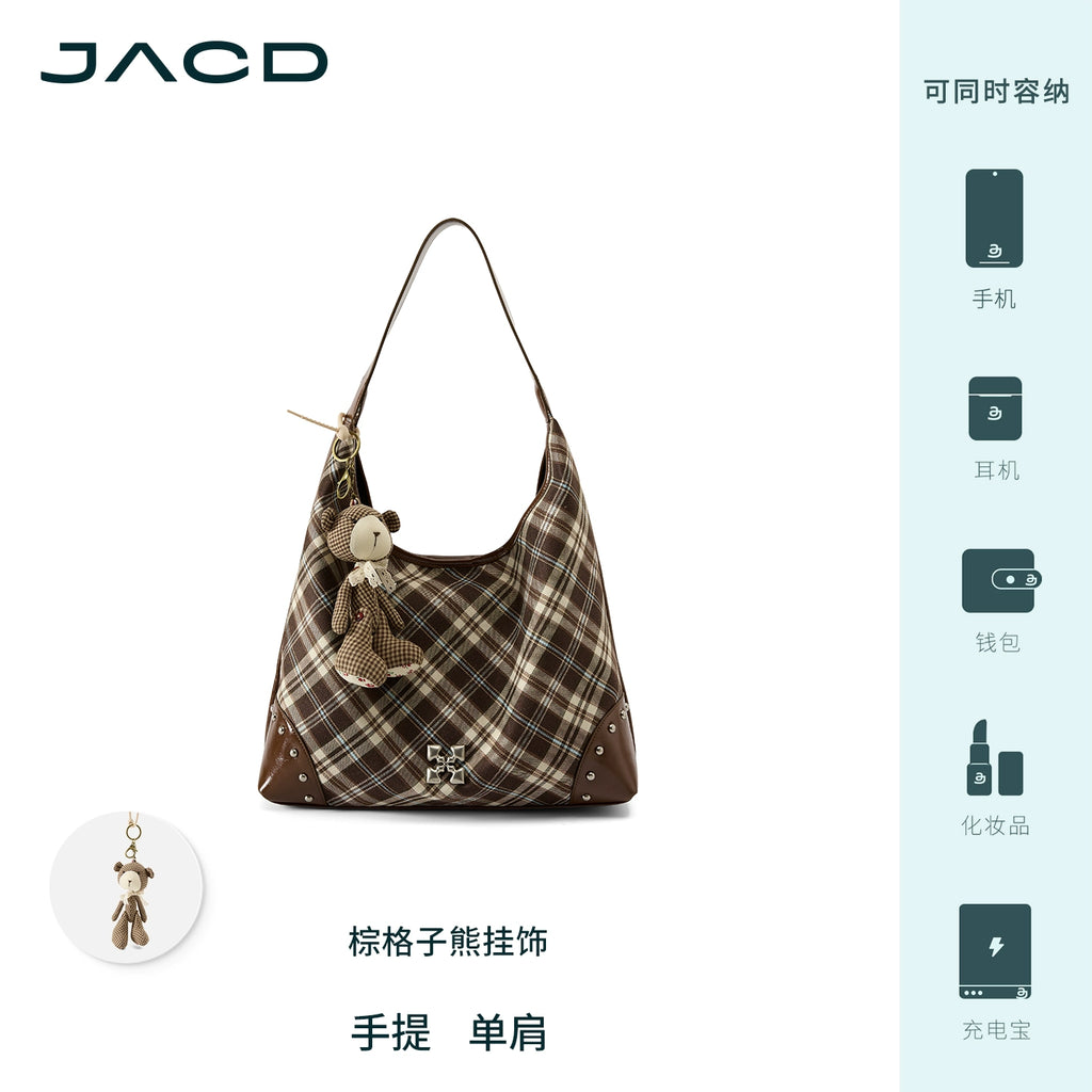 JACD Plaid Commuter Large Capacity Tote Bag