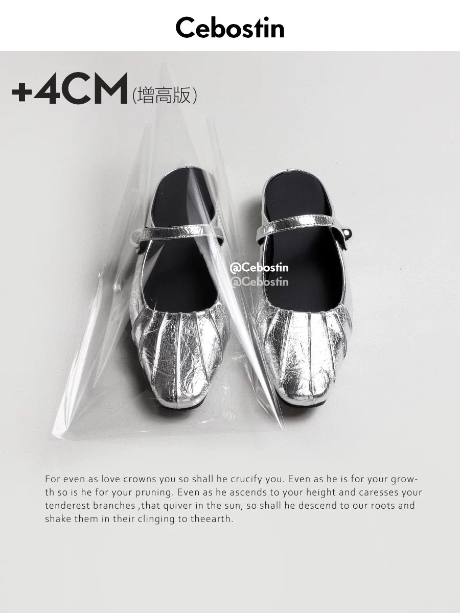 Cebostin Mary Jane Folded Baotou Half Slippers