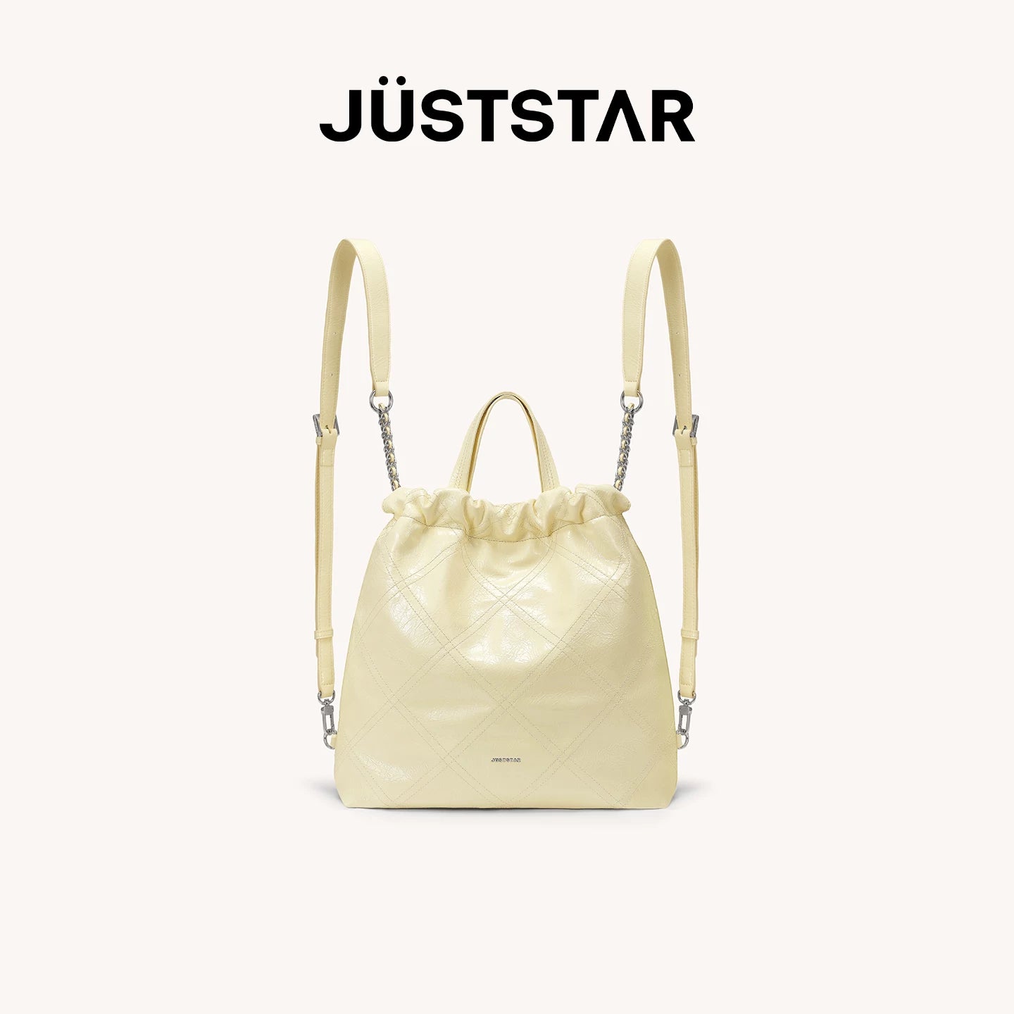 JUST STAR Rhombus Dual-purpose Double Shoulder Large-capacity Tote Bag