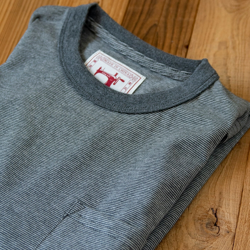 PrintAce Pinstriped Retro Crew Neck Casual Tee