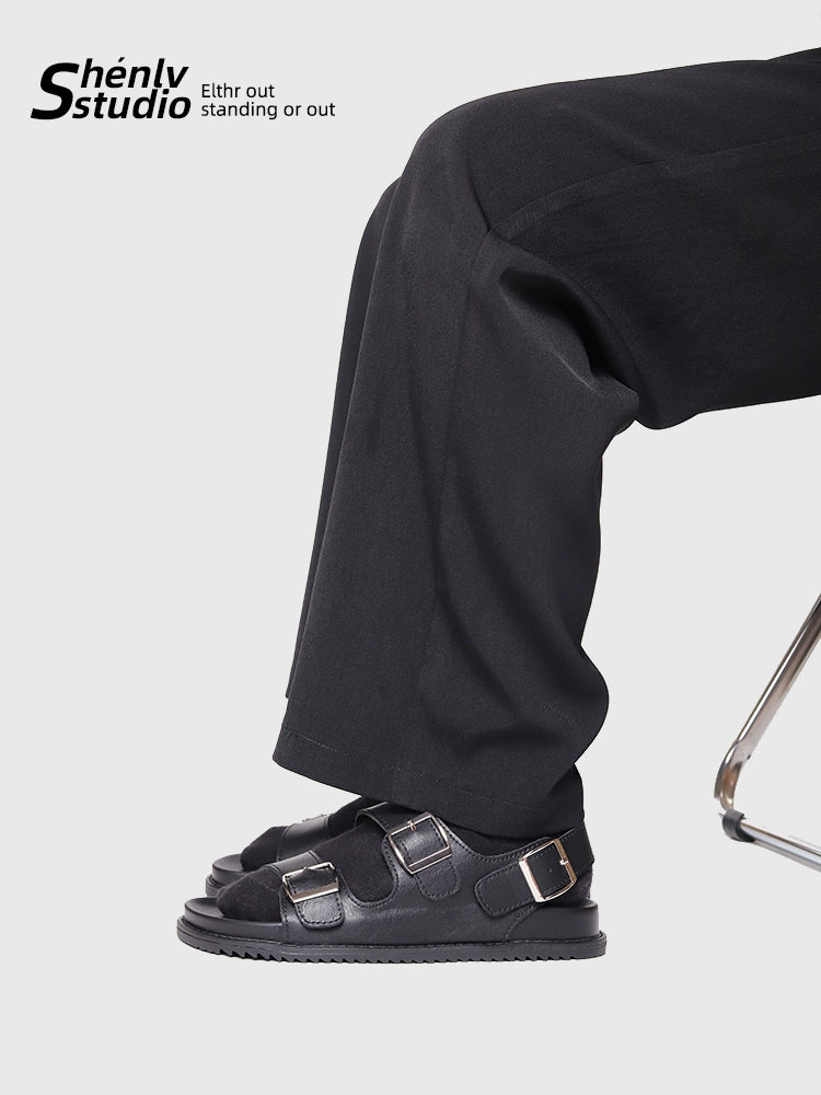 SHENLV STUDIO Vintage Roman Soft-soled Open-toed Beach Shoes