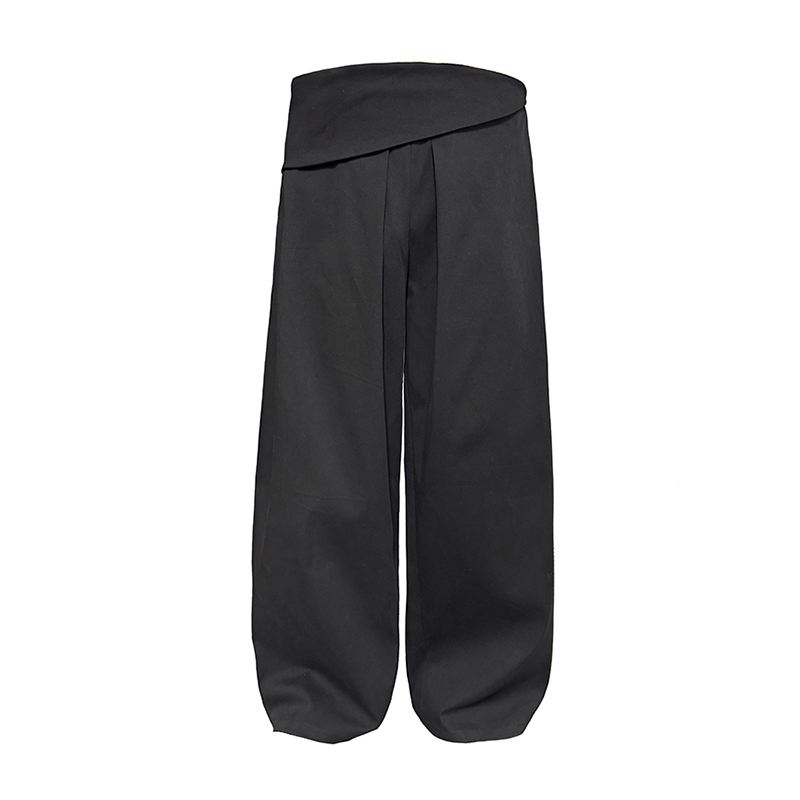 JCAESAR Waist-turned Pleated Straight-leg Slacks
