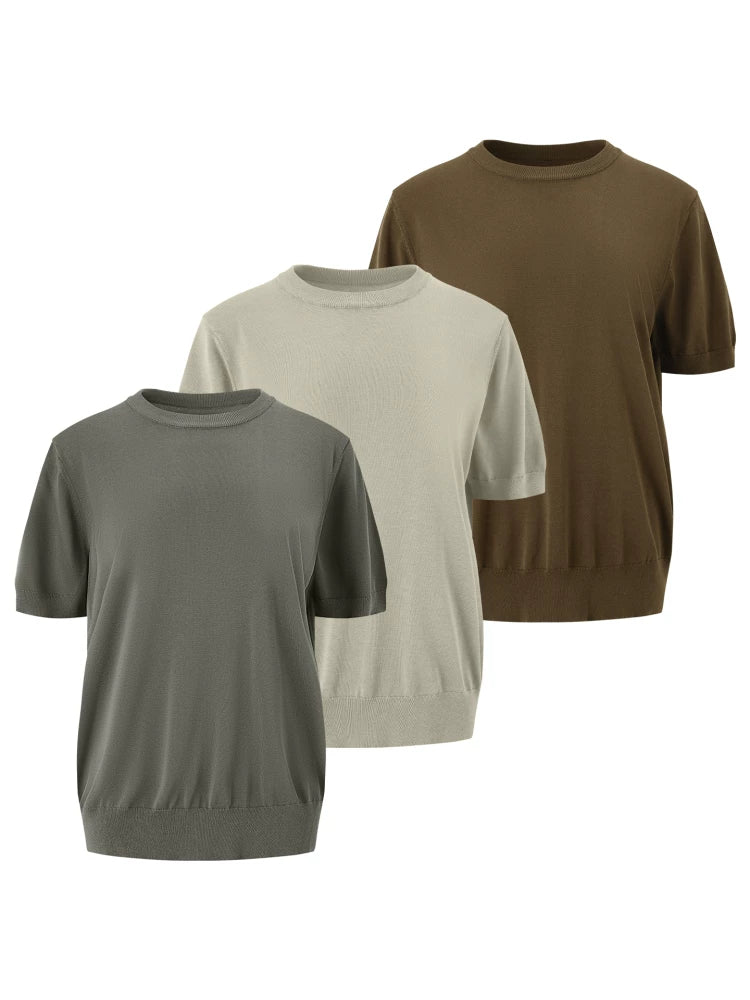 Borrowed Project Ice Silk Knitted Casual Loose Tee