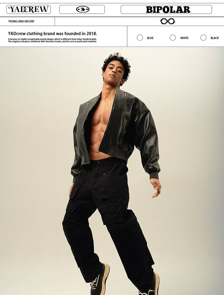 YADcrew x BIPOLAR LIMITED Leather Jacket