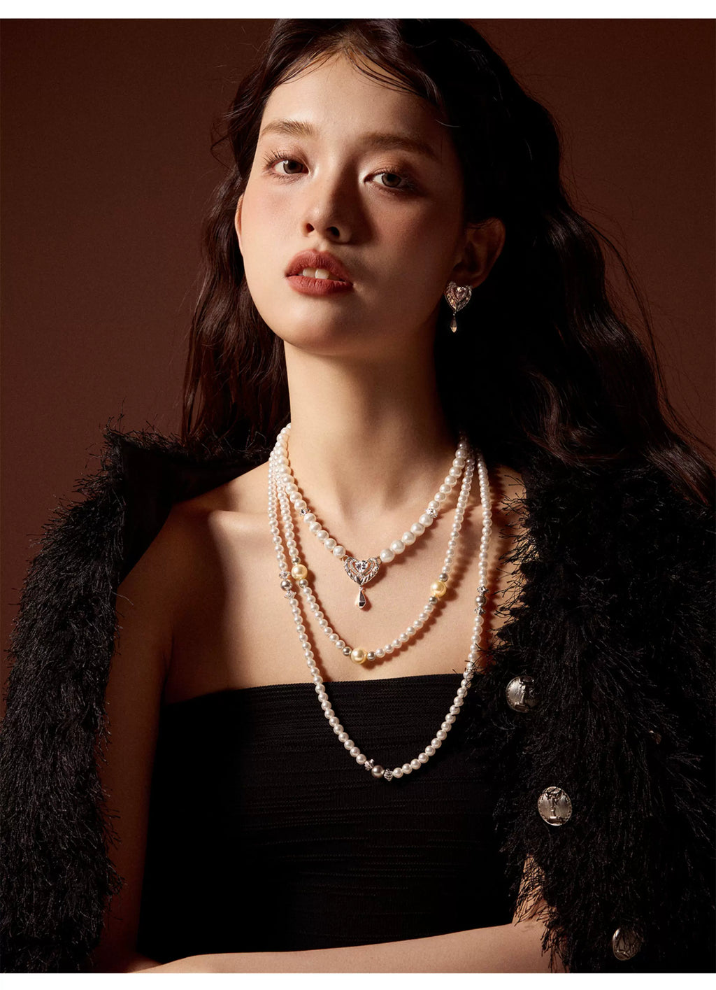 PP Tassel Love Pearl Collarbone Chain
