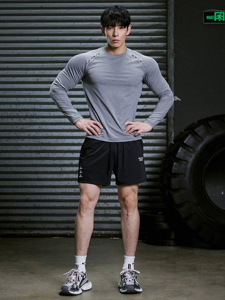 MuscleDog Reflective Print Breathable Long Sleeve