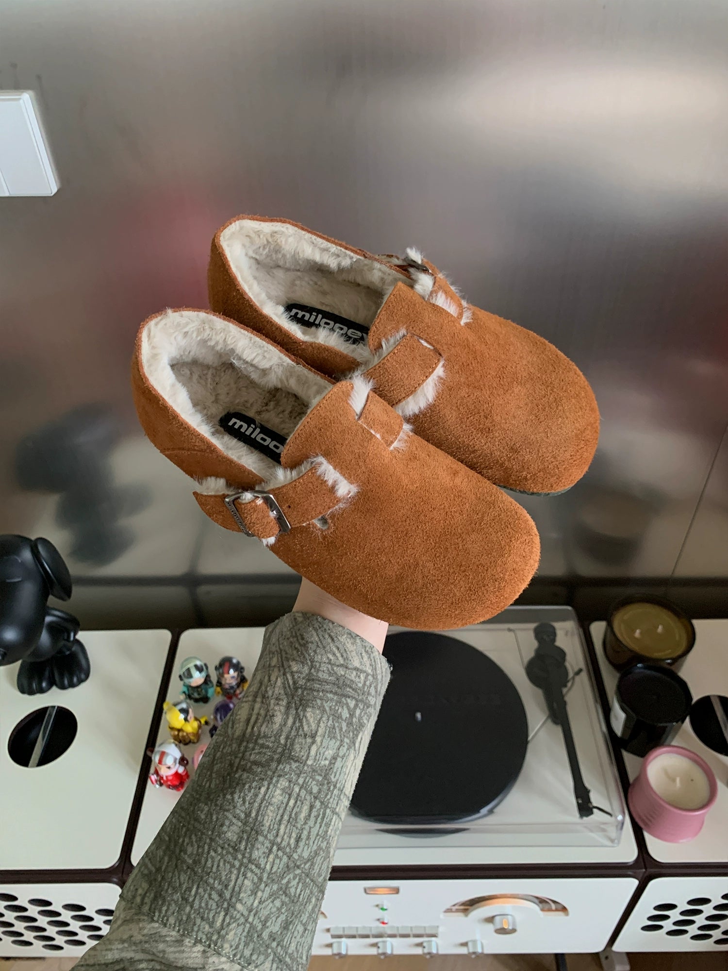 Milooey Flat-bottomed Fleece All-inclusive Soft-soled Shoes