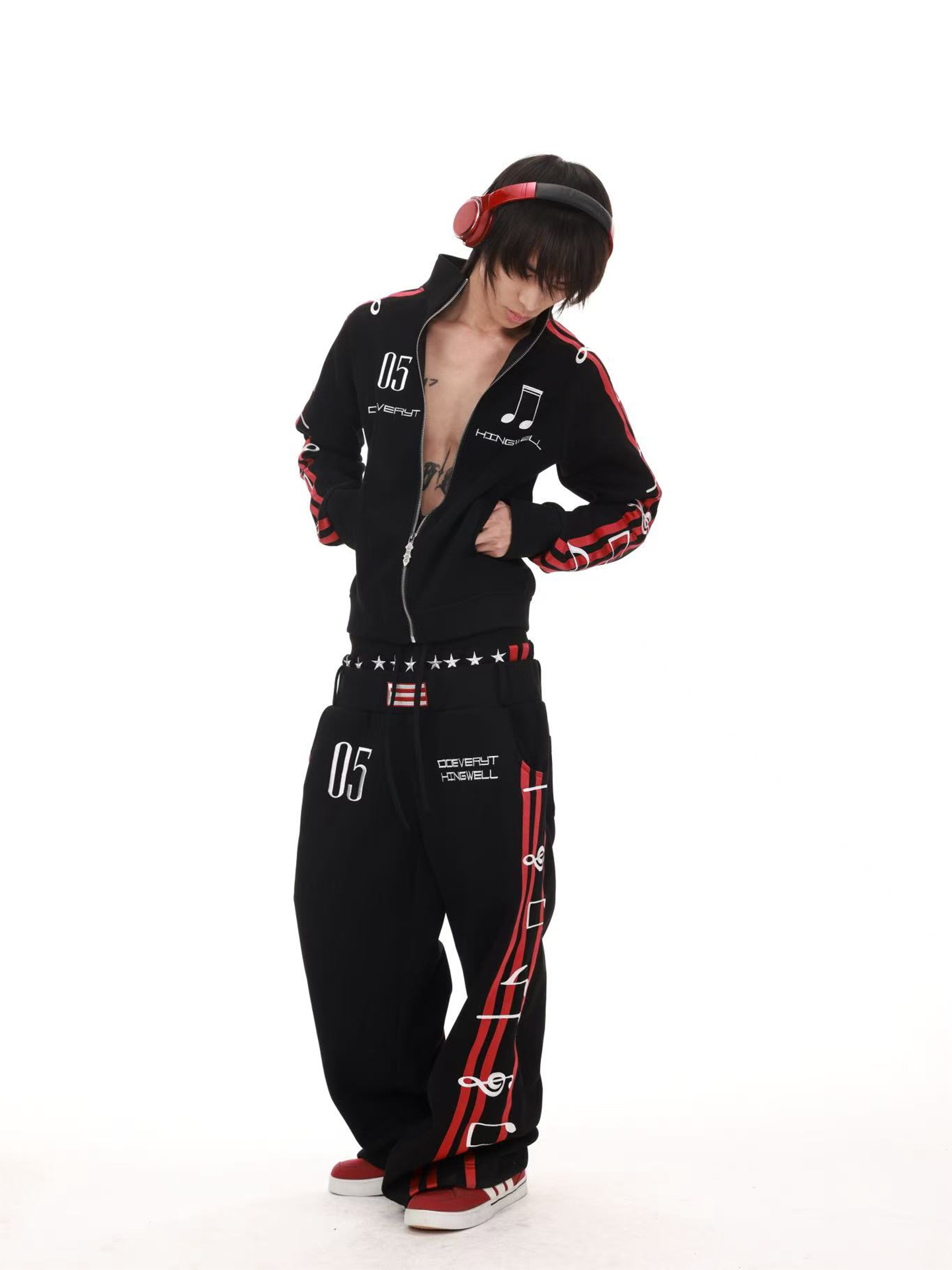 DETW Three-dimensional Embroidery Casual Suit