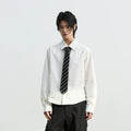 SOUTHFISH Music Note Embroidered Square Collar Shirt