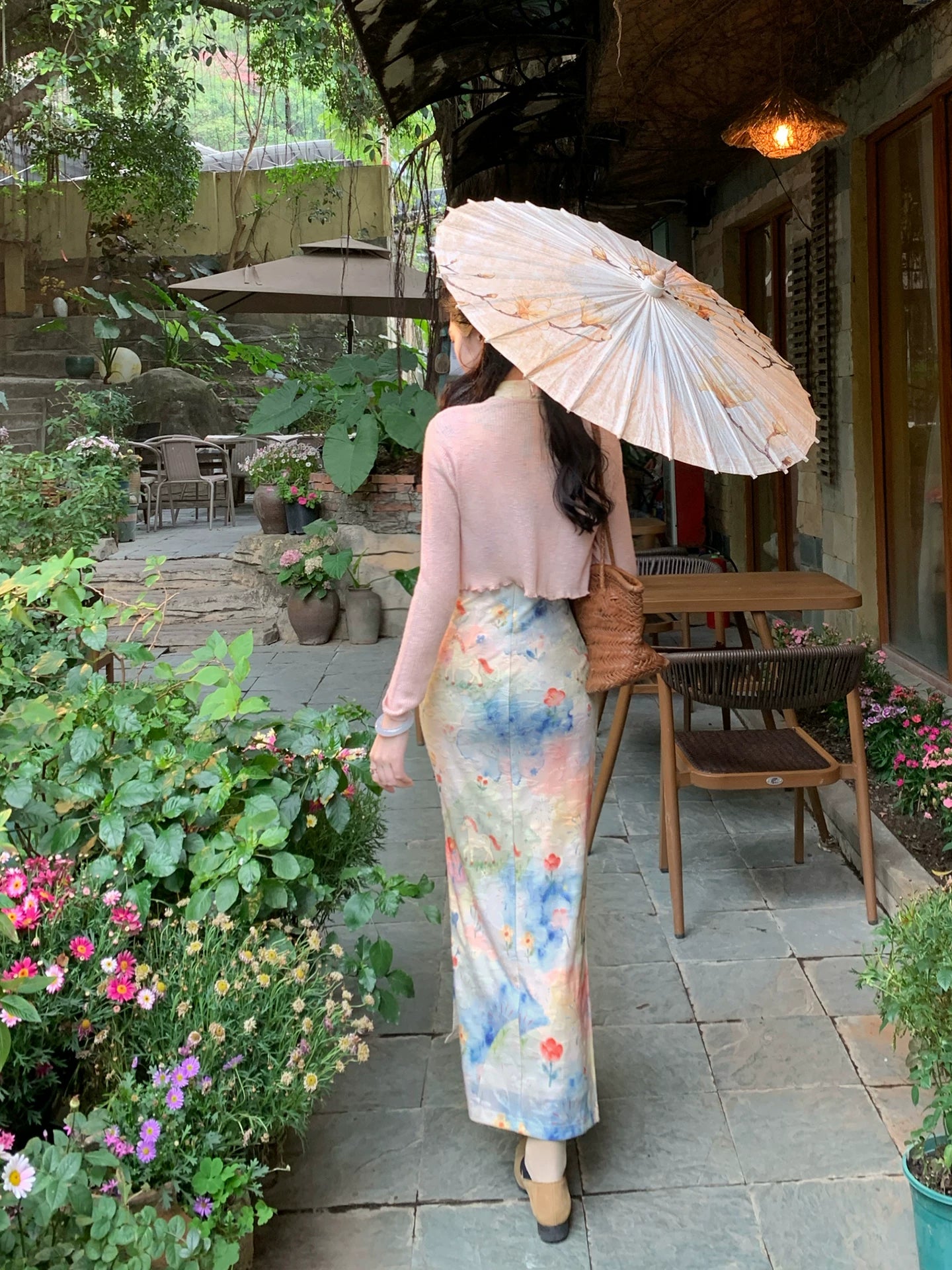 ZIHE Blended Knitted Pinch-waist Dress