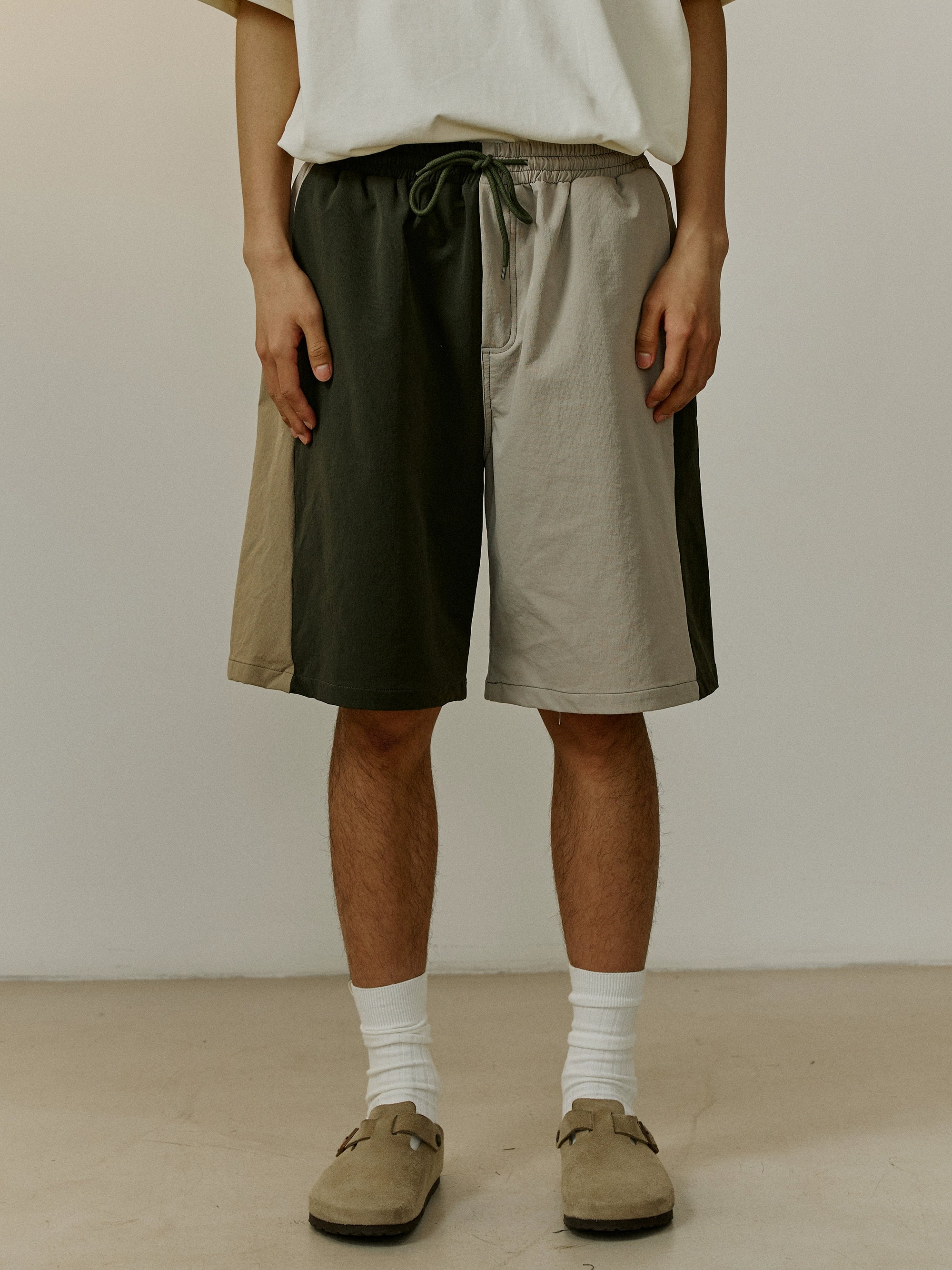 LR MADE Irregular Contrasting Sports Shorts