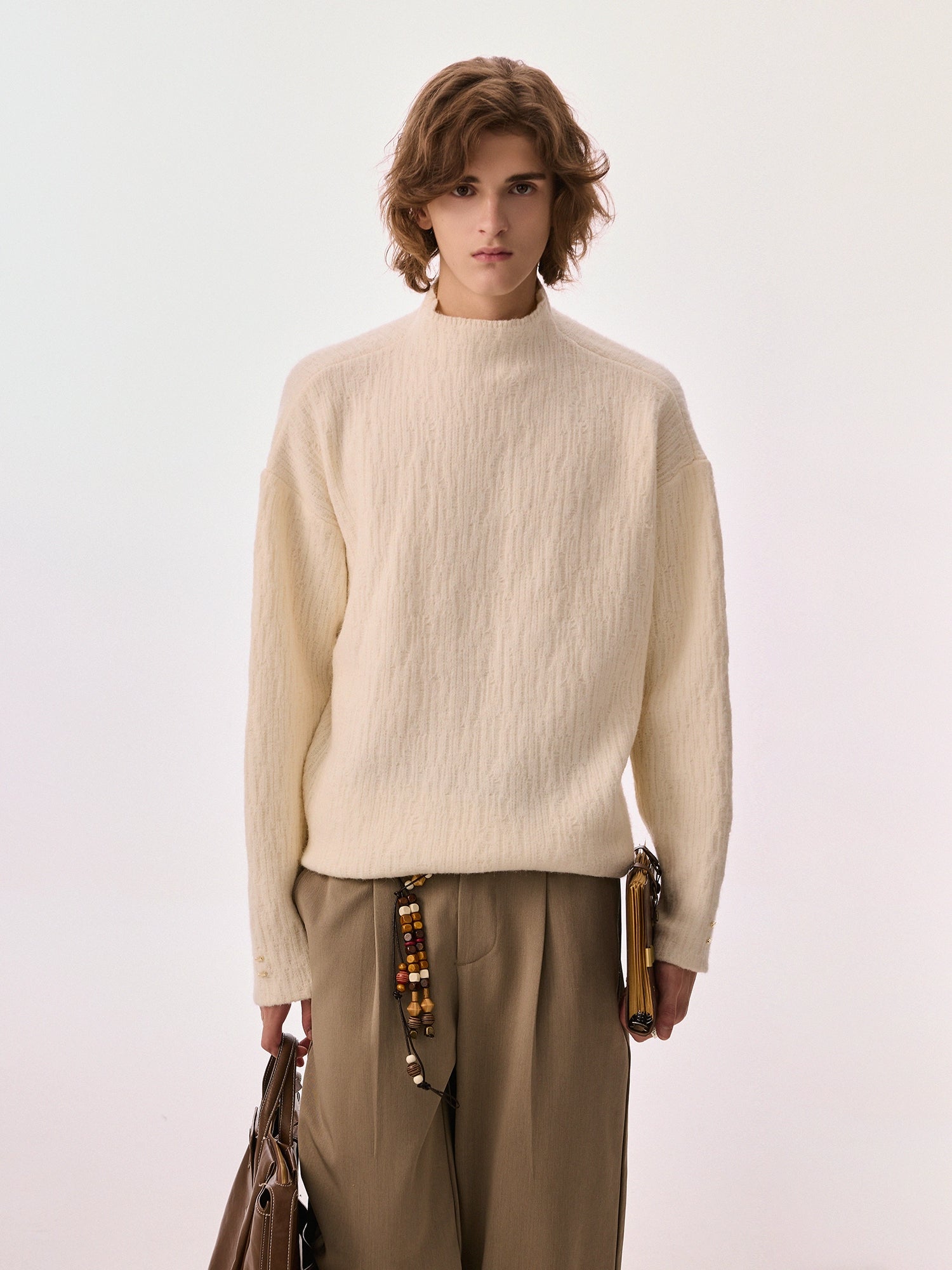 CHOR Simple Stand-up Collar Casual Knitted Sweater