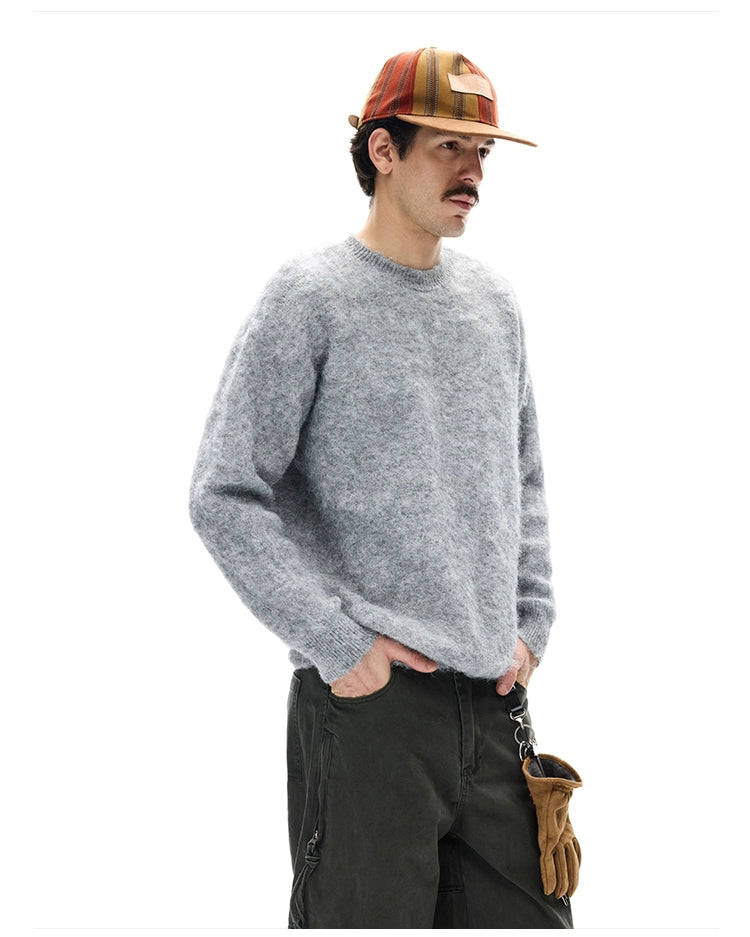 MADWITCH Slack Lazy Crew Neck Knitted Sweater