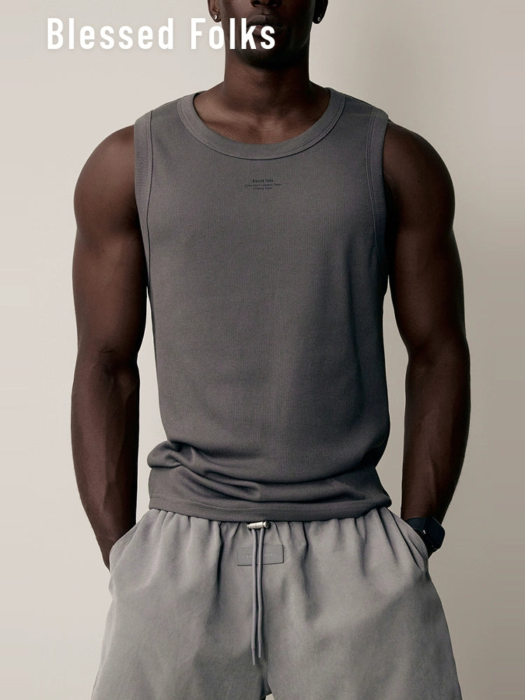 Blessed Sport Slim Bottom Stretch Ribbed Vest