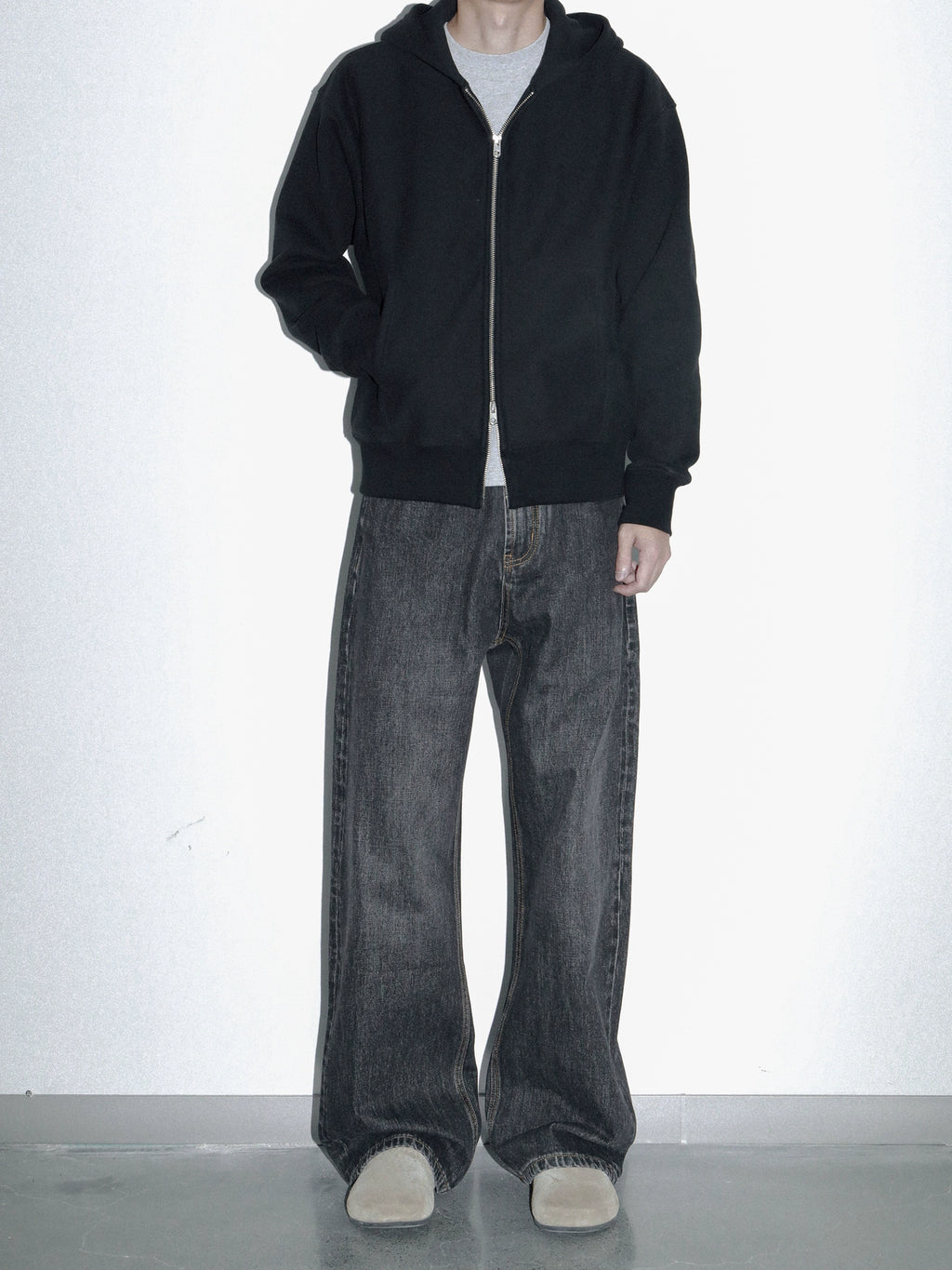 PLUS NO LOGO Casual Simple Zipper Hoodie Sweater