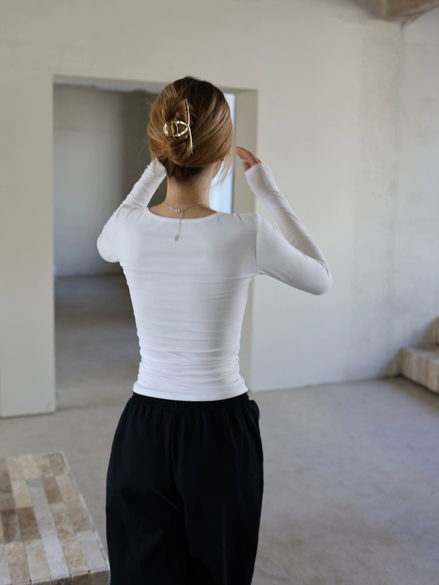 Audwyn Square Neck  Knitted Long Sleeve