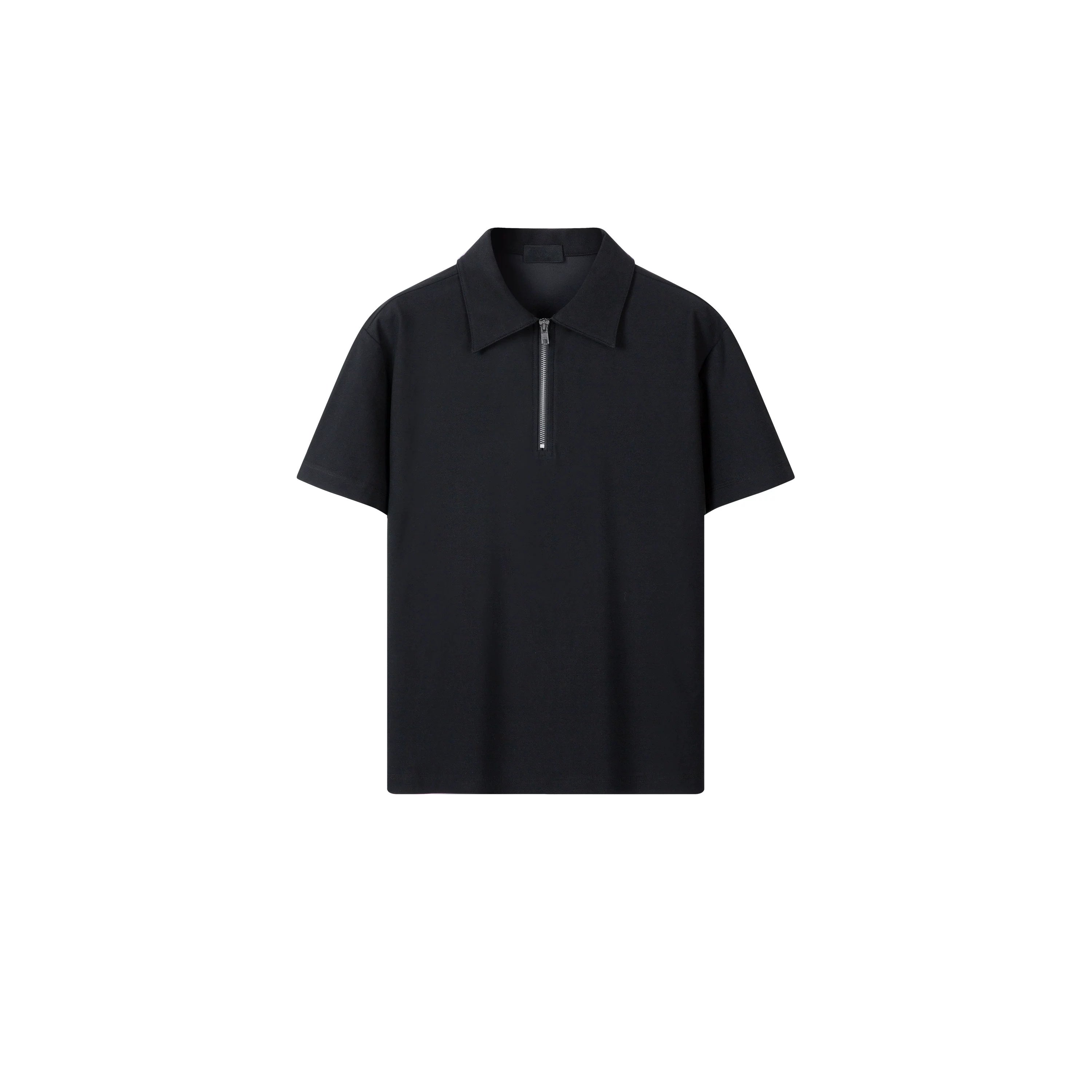 PLUS NO LOGO Half Zipper Polo Short Sleeve Shirt