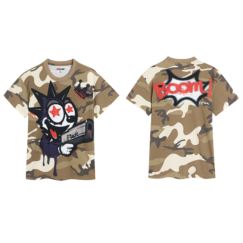 DND4DES Spoof Felix Print Slim Camouflage Tee