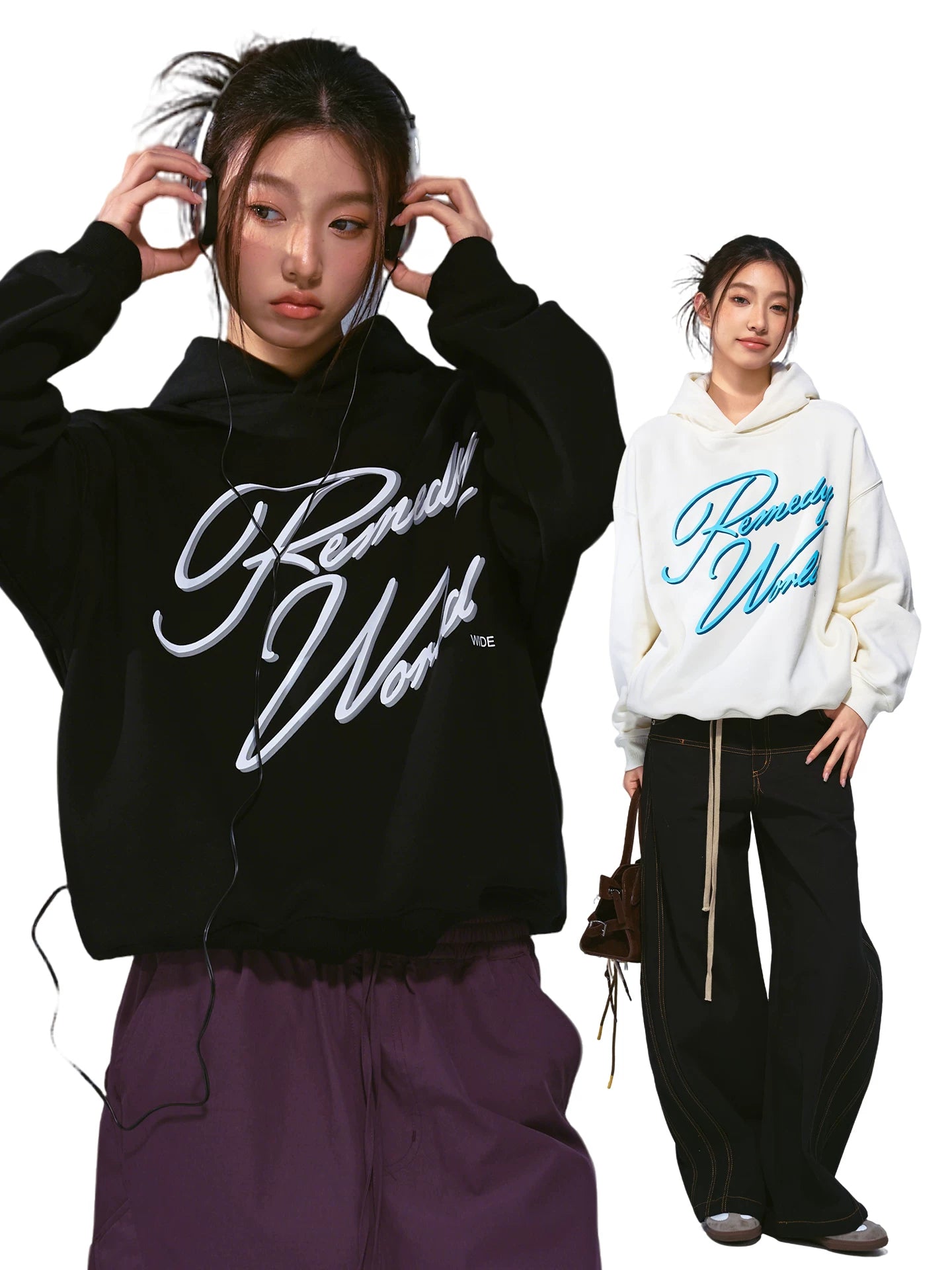 Remedy Vintage Alphabet Handwritten Print Hooded Sweater