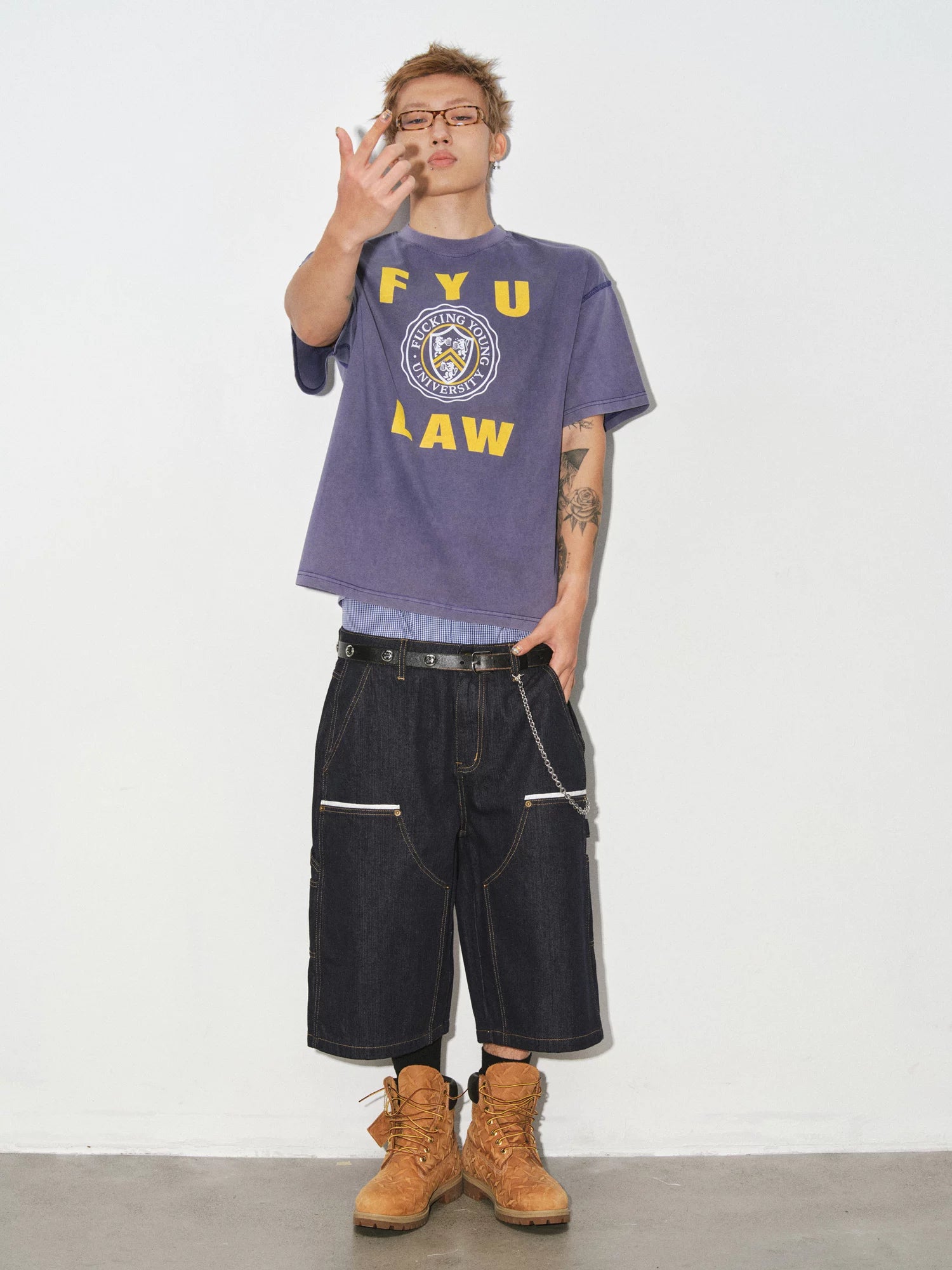 NOVACAM Retro Creative Print Loose Tee