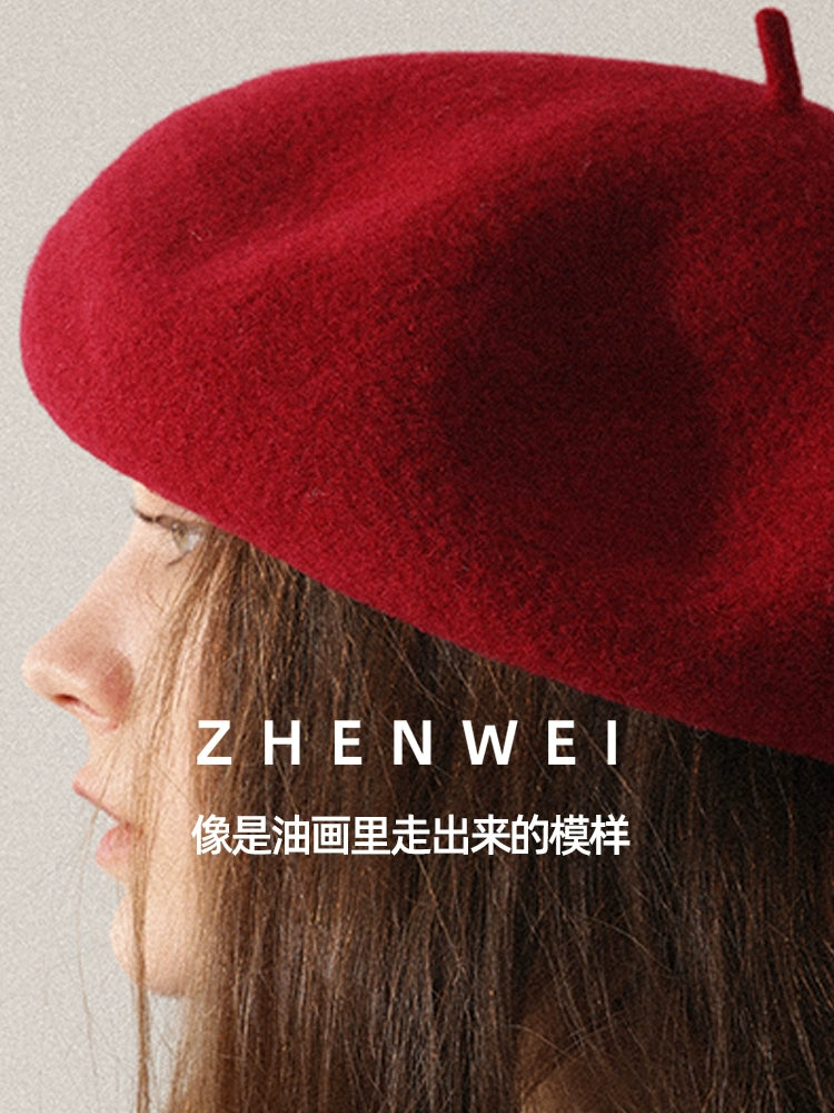 ZHENWEI Premium Full Wool Beret