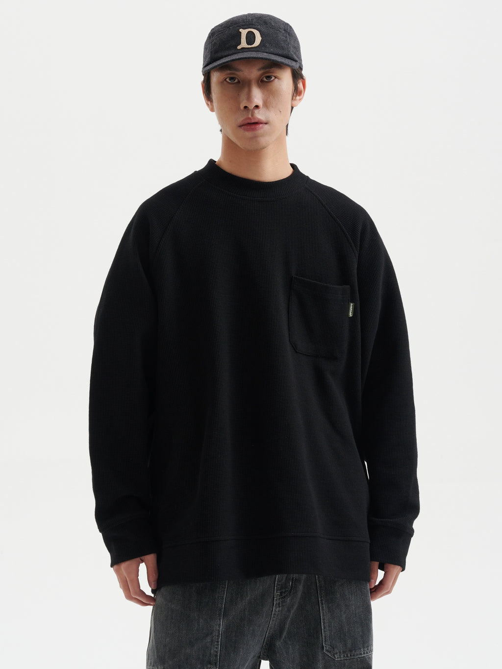 BUTTBILL 380G Japanese waffle Pure Cotton inner long-sleeve Tee