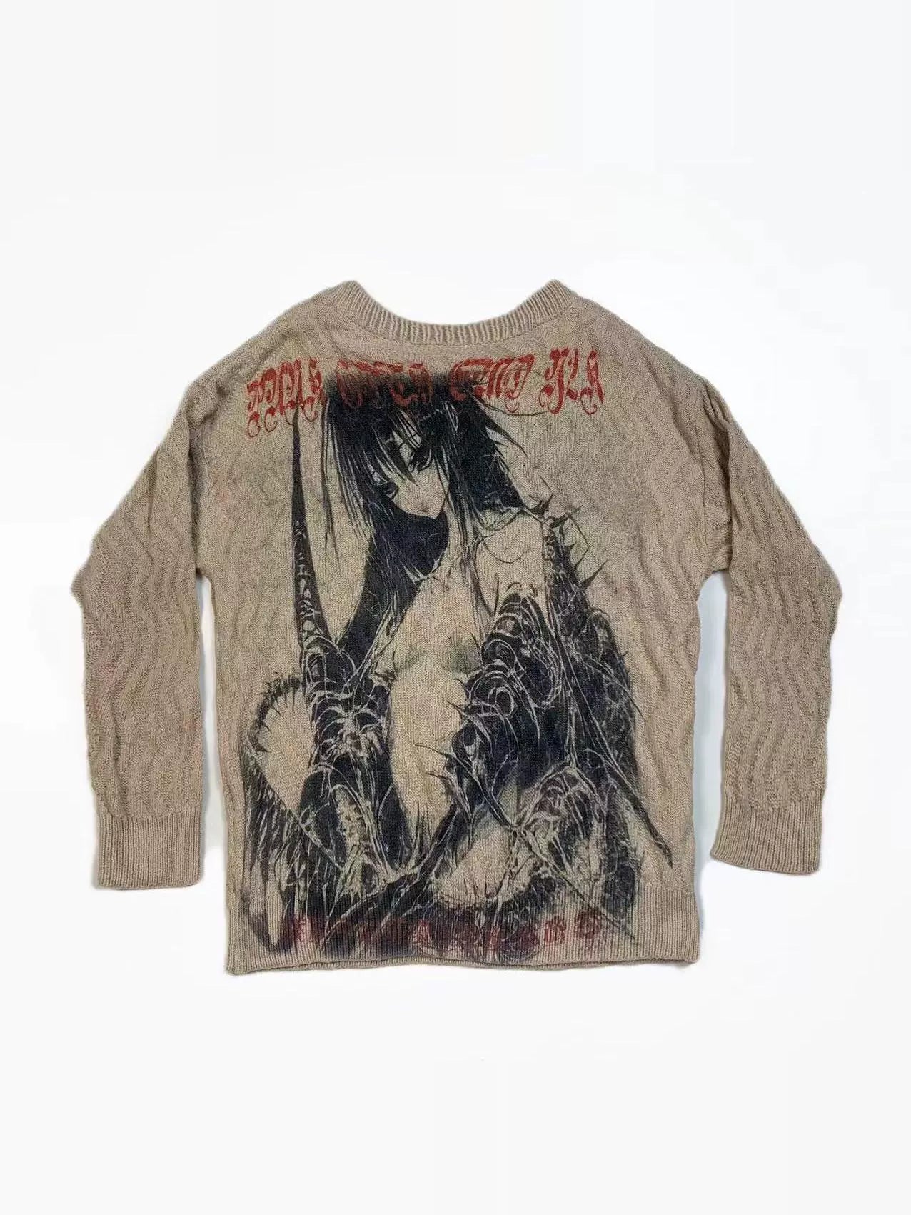 WEBBAR Functional Girl Subculture Loose Sweater