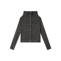 FUNKYFUN Button-embellished Cardigan Knitted Sweater Jacket