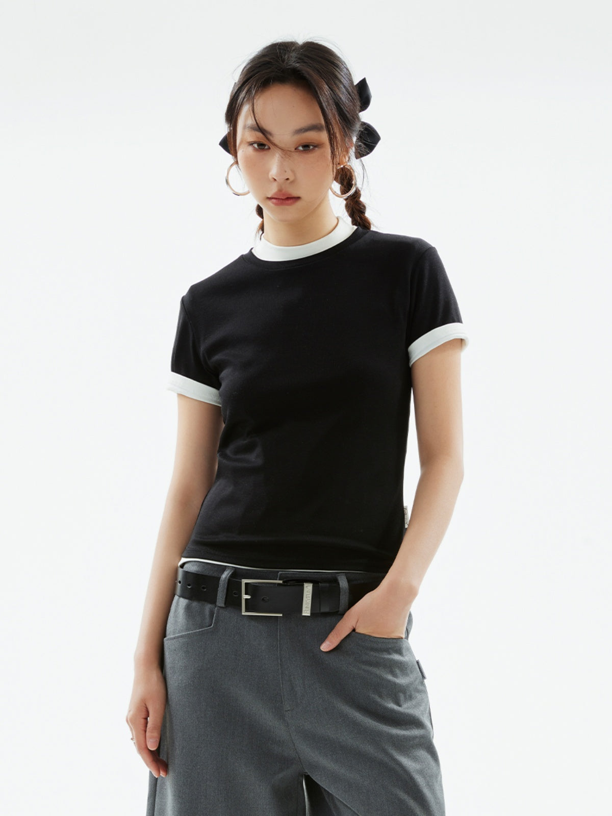 FUNKYFUN Tencel Thin Soft Comfortable Long-sleeved Bottoming Shirt