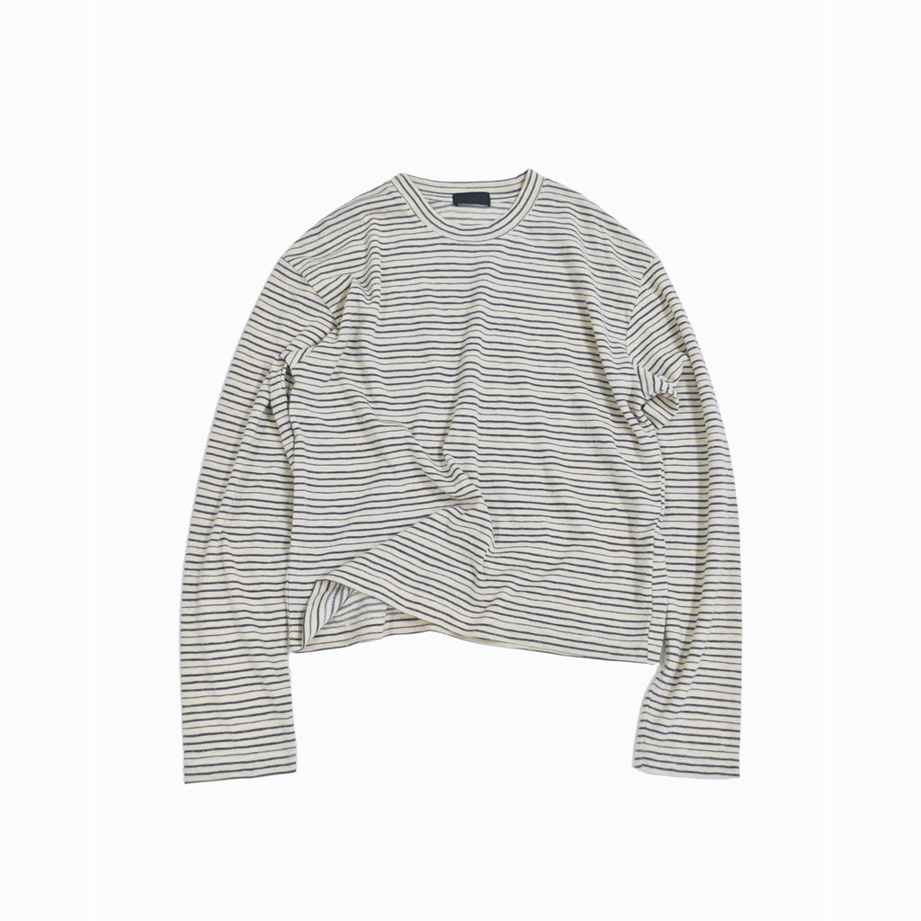 PLUS NO LOGO Casual Striped Crew Neck Long Sleeve