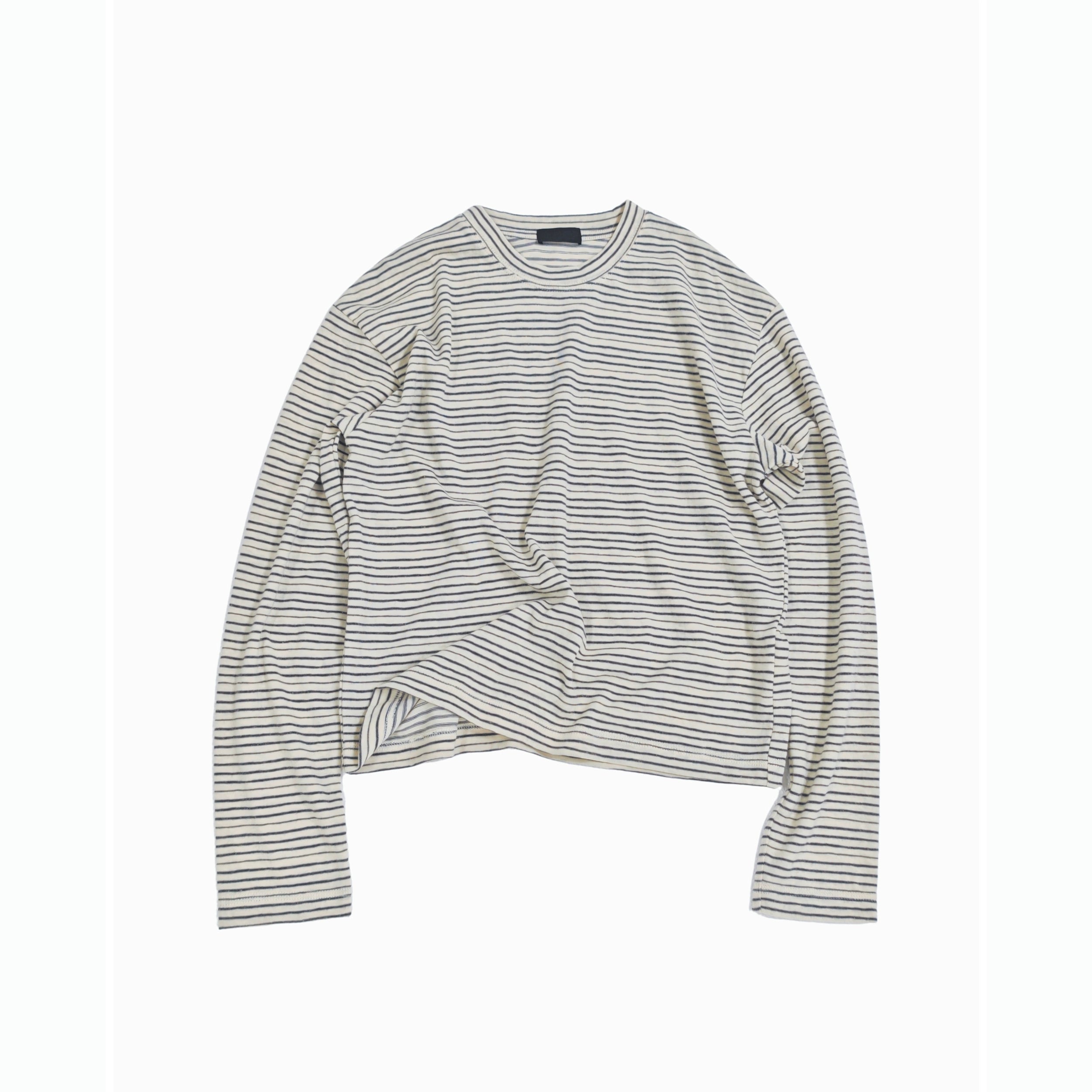 PLUS NO LOGO Casual Striped Crew Neck Long Sleeve