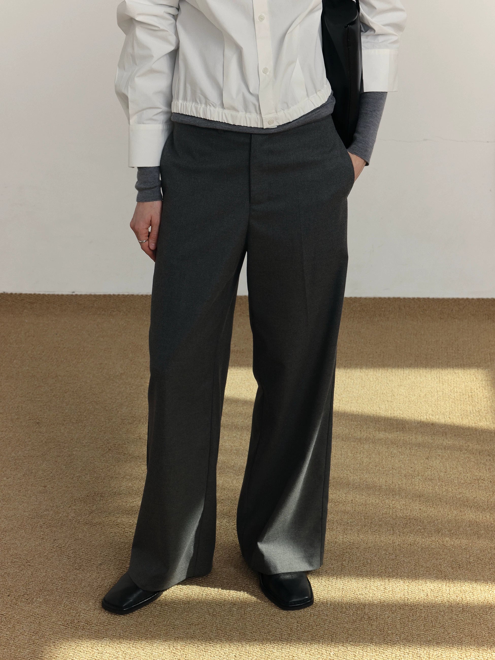 COLN Straight Versatile Casual Suit Pants