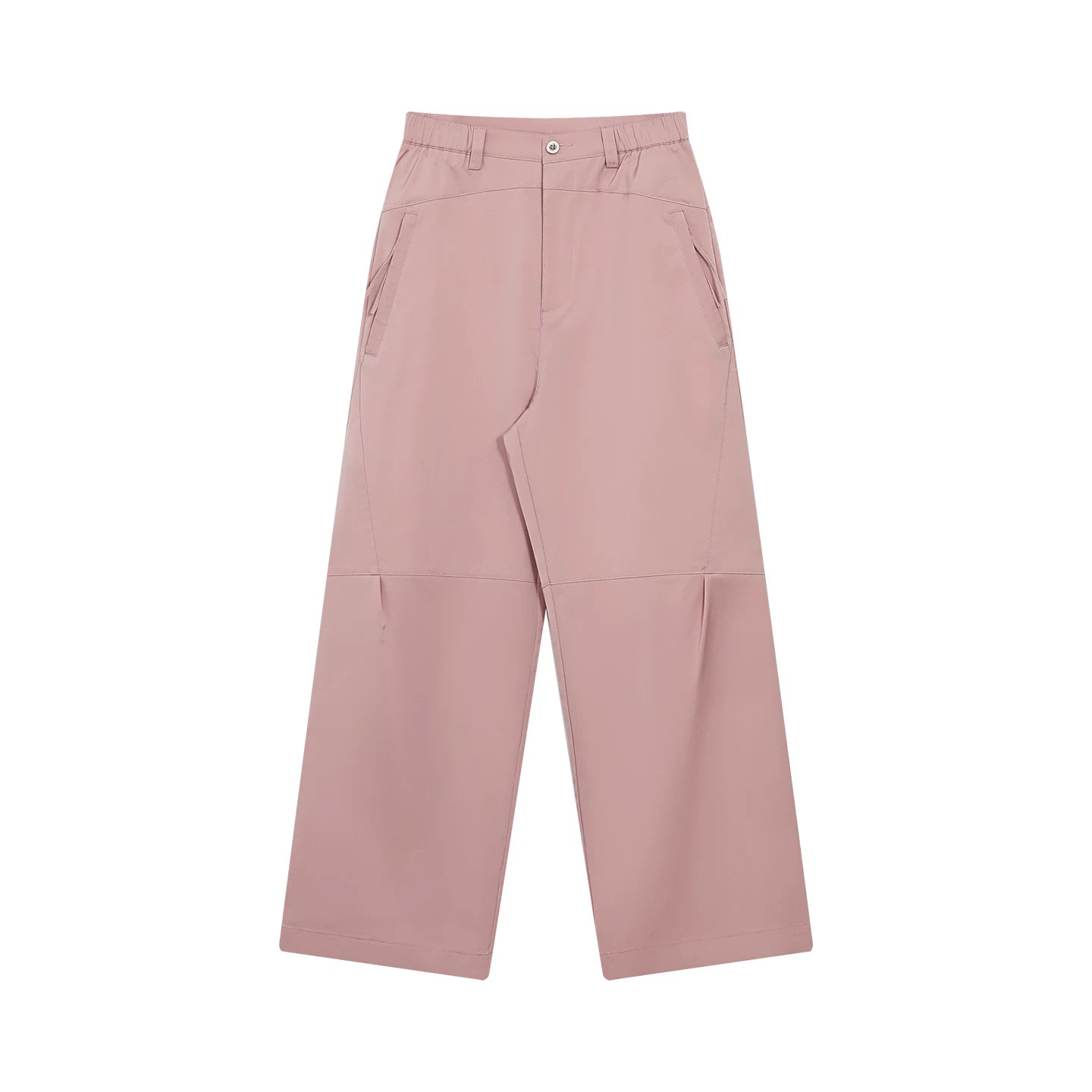 FUNKYFUN Elastic Waist Minimalist Pleated Wide-leg Pants