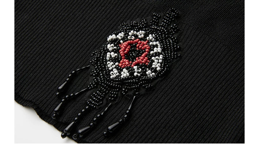 INDULGE Hand-woven Bead-knitted Slim-fit Short Vest