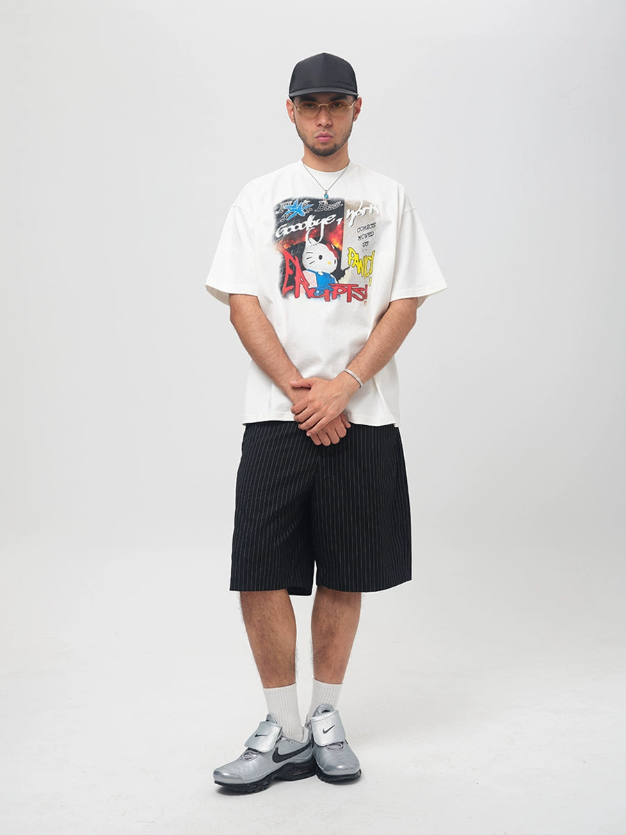 ComicTree Spoof Runaway Kitty Round Neck Tee