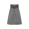 FUNKYFUN Splicing Pleated Plaid Pendulum Middle Skirt Bud Skirt