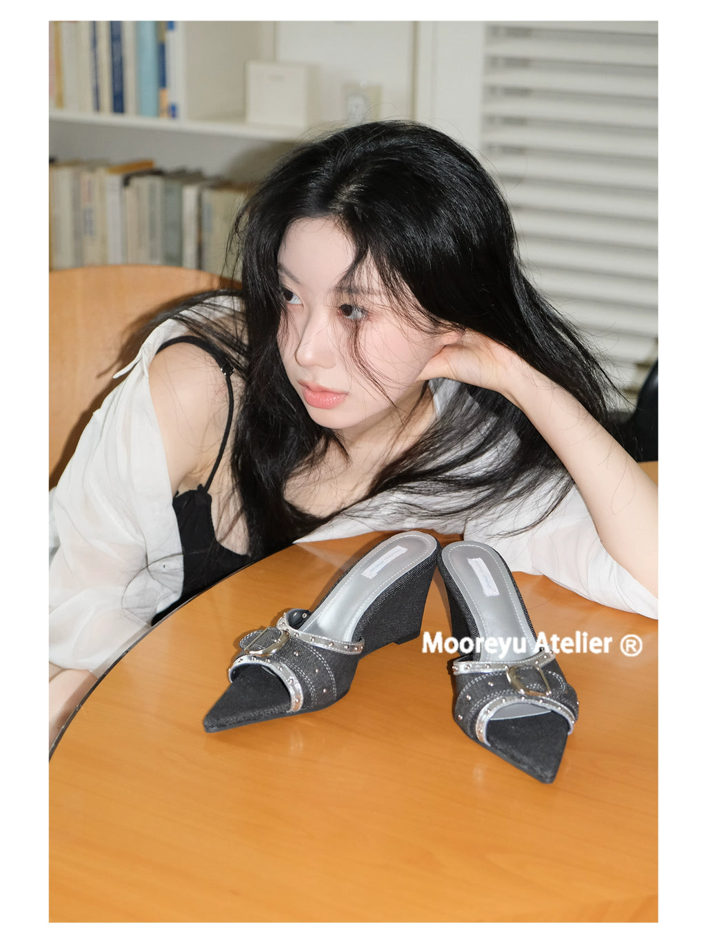 Mooreyu Wedge Heel Premium Sexy French Sandals