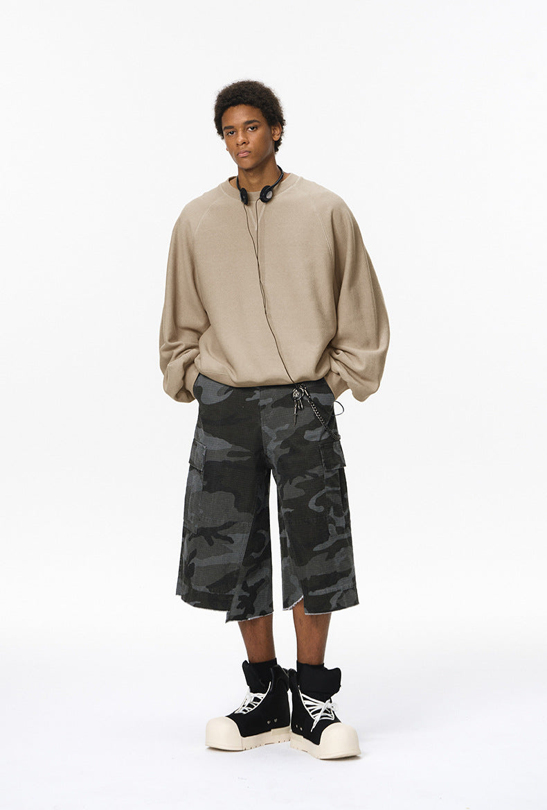 Inflation Lazy Crew Neck Fleece Sweater