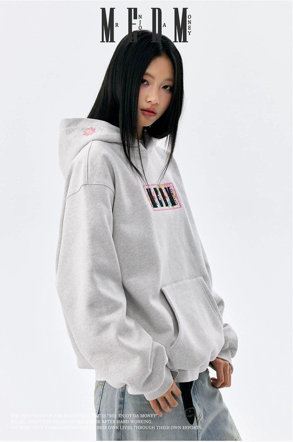 MEDM Simple Embroidered Casual Hooded Sweater