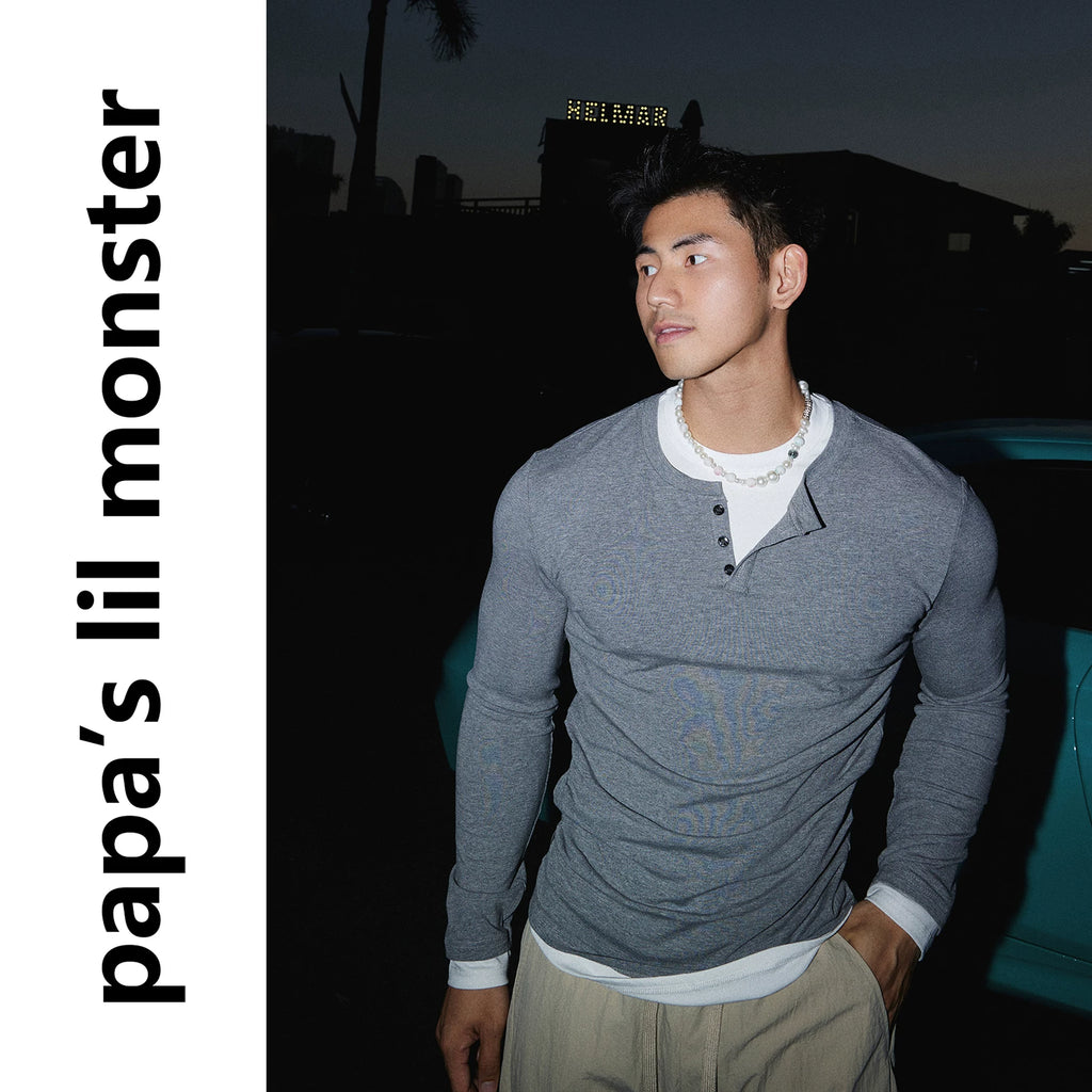 Papaslilmonster Fake Two Long-sleeved T-shirt Bottomed Knitted Sweater