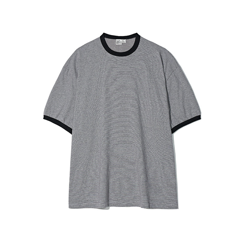 PARTIMENTO Shoulder Pinstriped Tee