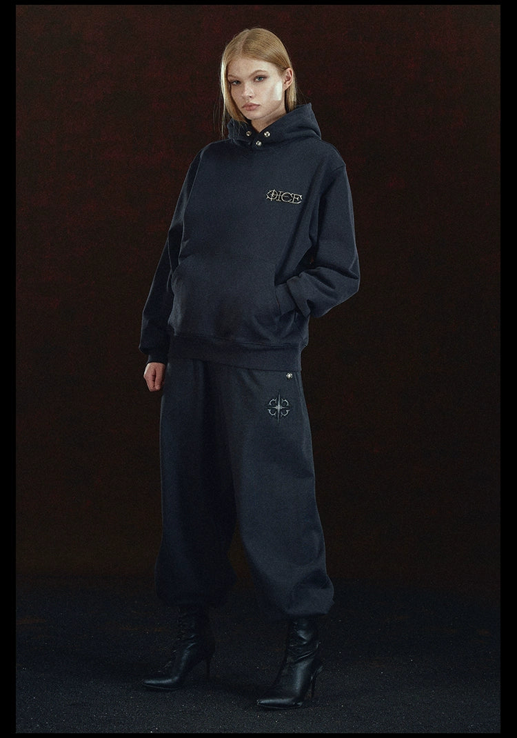 DICETINY Metal LOGO Retro Hooded Sweater