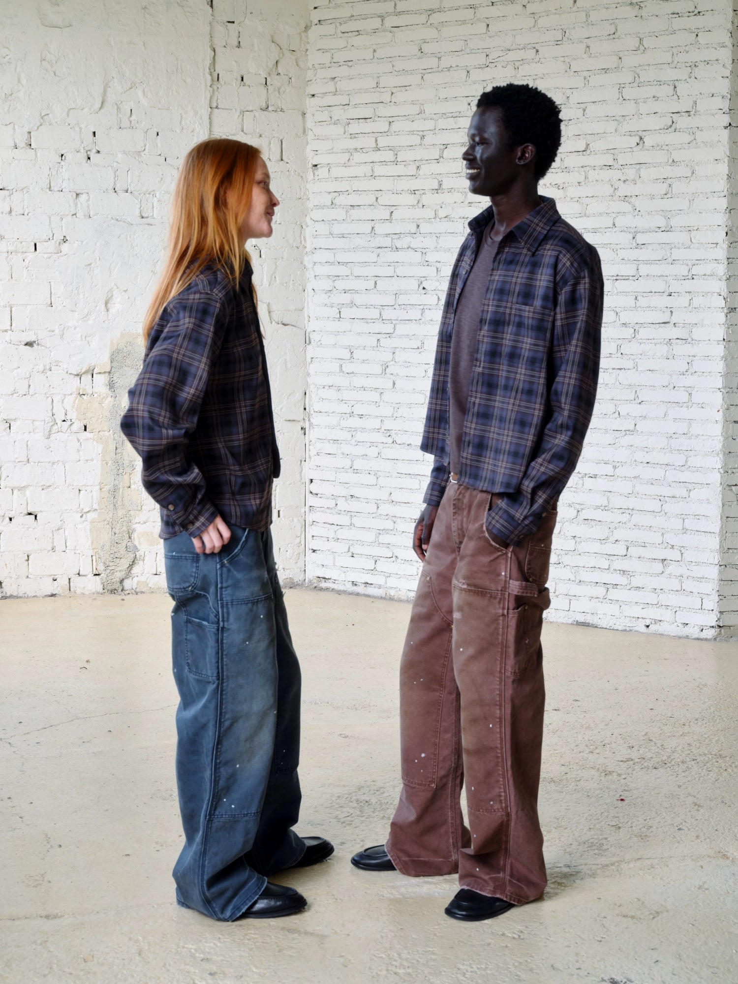 VLABMADE Old Ink Splashing A Word Straight Overalls