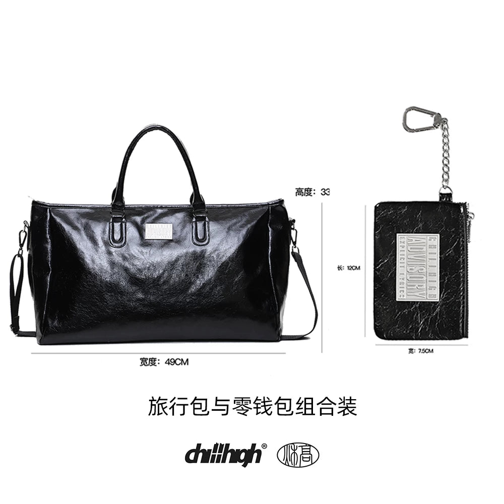 ChillHigh Crack Leather Simple Large Capacity Handbag