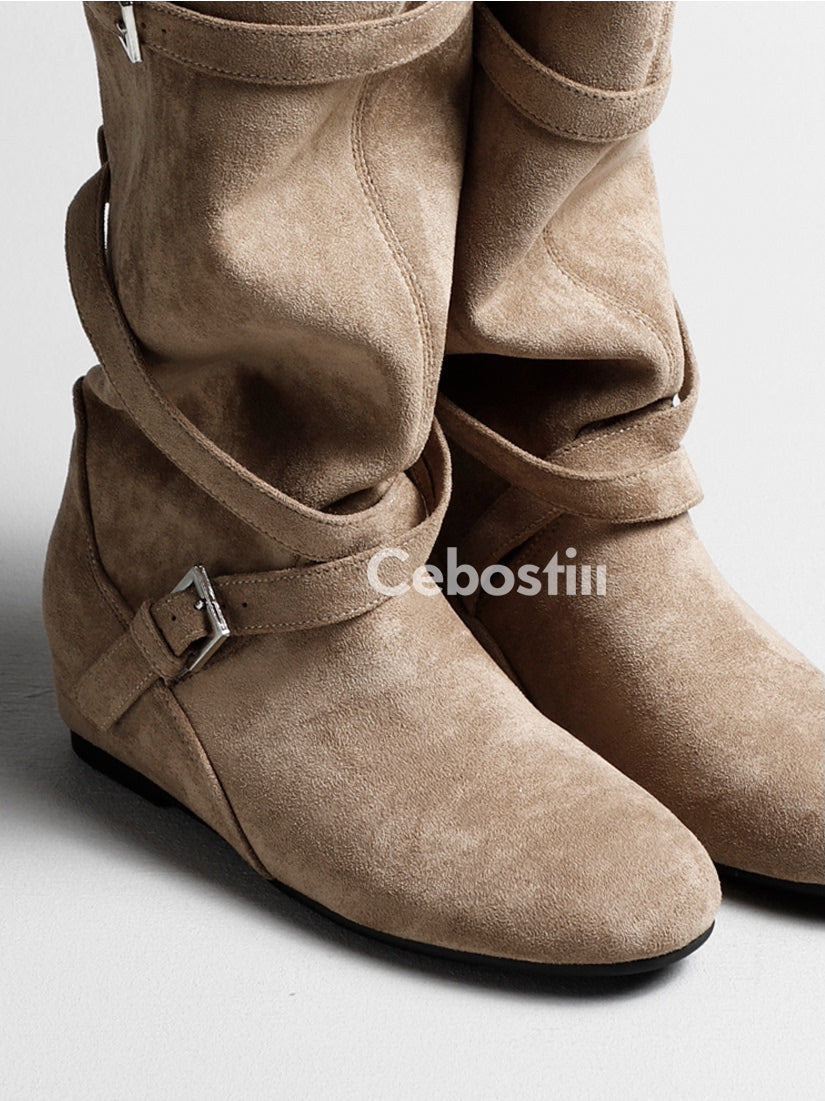 Cebostin Cross Buckle Knight Boots