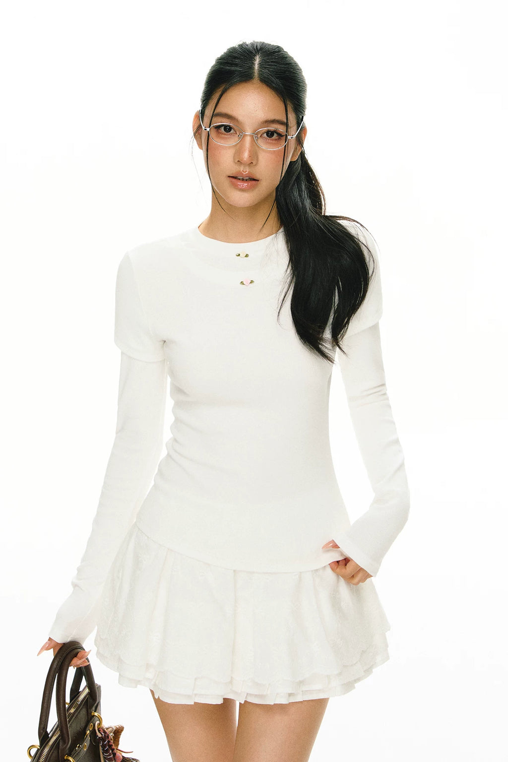 Ariseism Slim Fit Crew Neck Versatile Long Sleeve