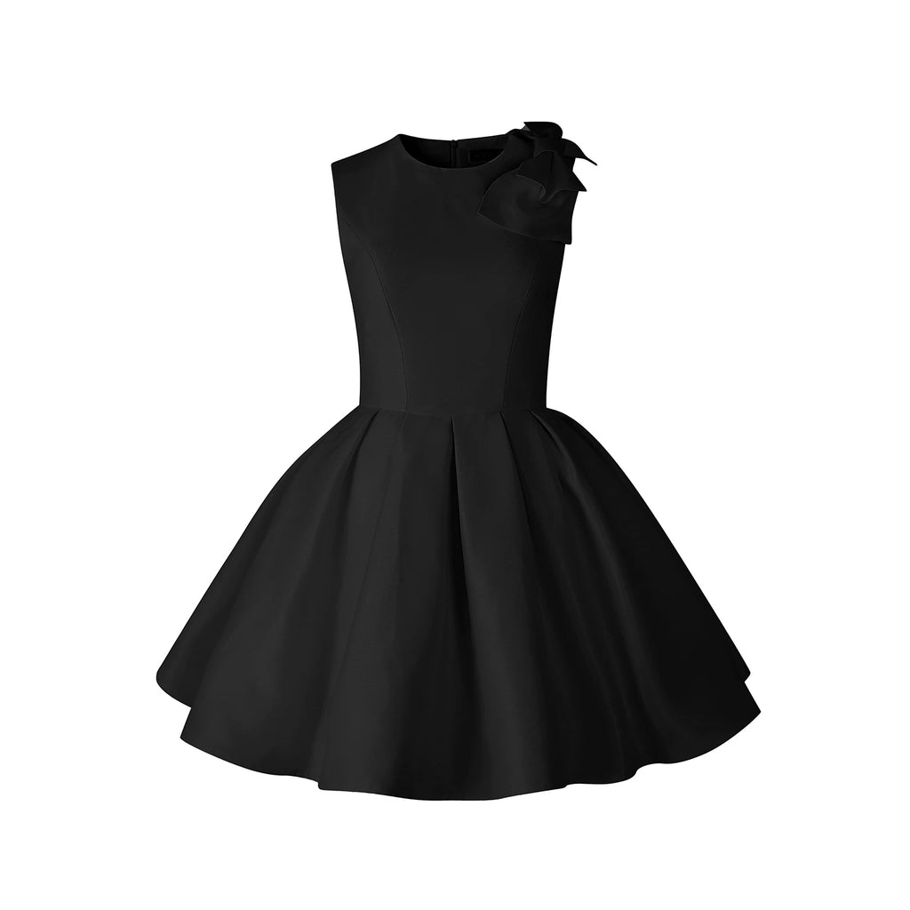 Avenement Waist Bow Crew Neck Vest Skirt