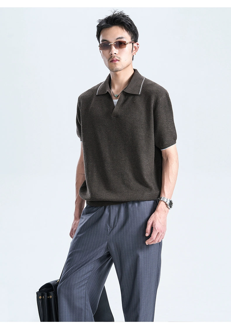 SEE ALSO Soft Waxy Lapel Short-sleeved Knitted Sweater