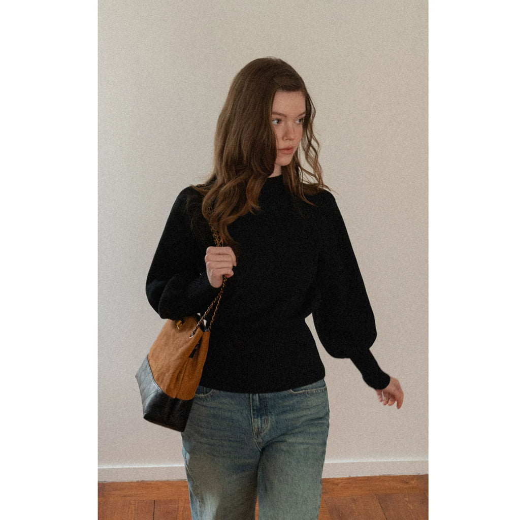 EGGKA Semi-turtleneck Slim-fit Thickened Knitted Sweater